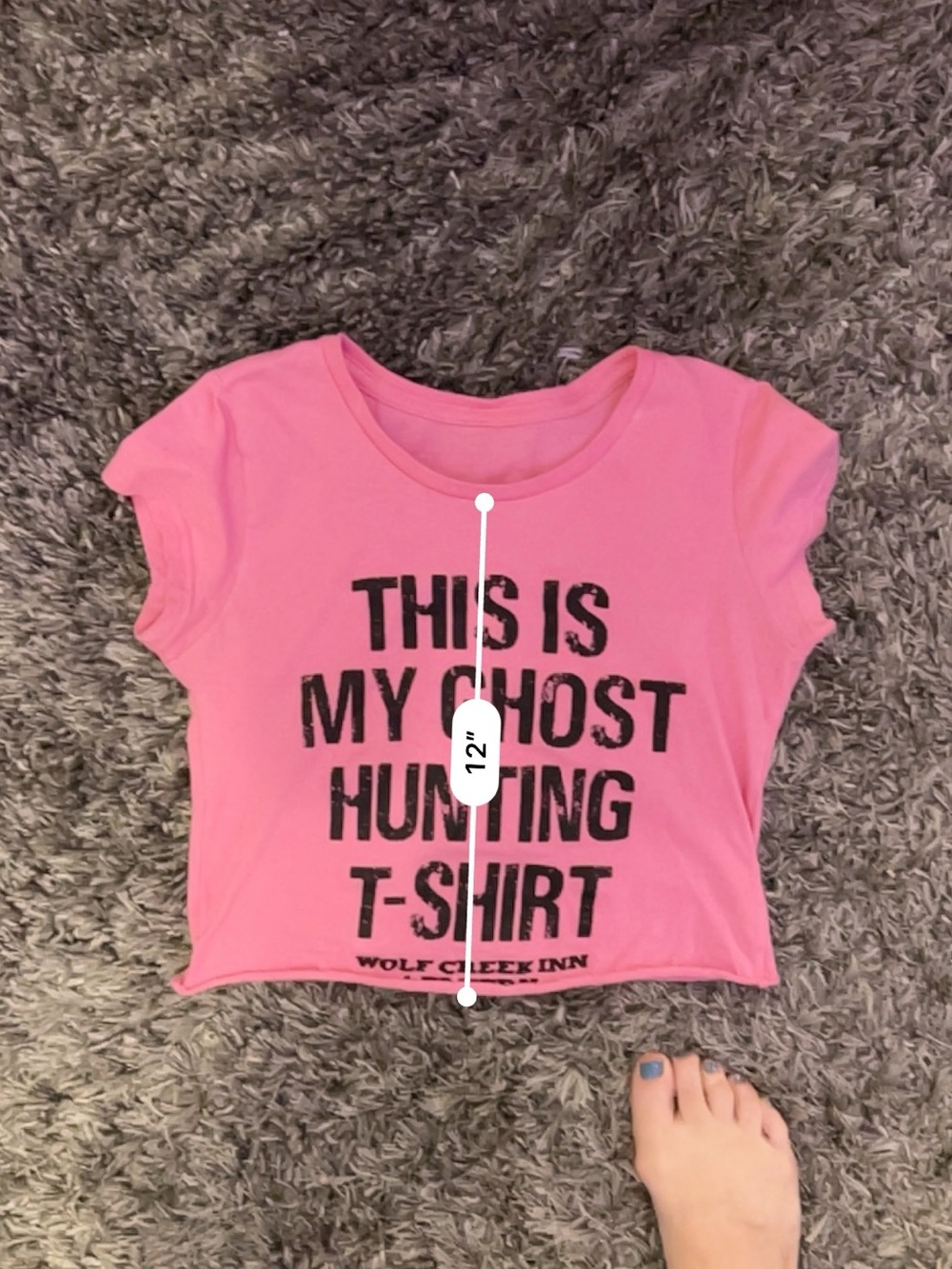 Pink 'This Is My Ghost Hunting T-Shirt' Graphic Crop Tee